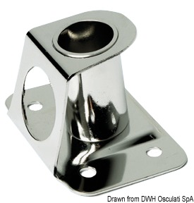 In acciaio inox lucido. Inclinazione sul piano di coperta 4°, fissaggio con 4 viti, molto robusta e funzionale.
