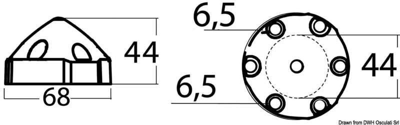 Anodo compatibile con eliche Max-Prop 28/35 mm