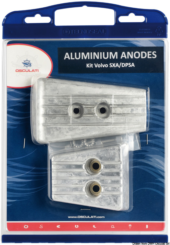 Anode kit for Volvo engines SX-A-DPS zinc