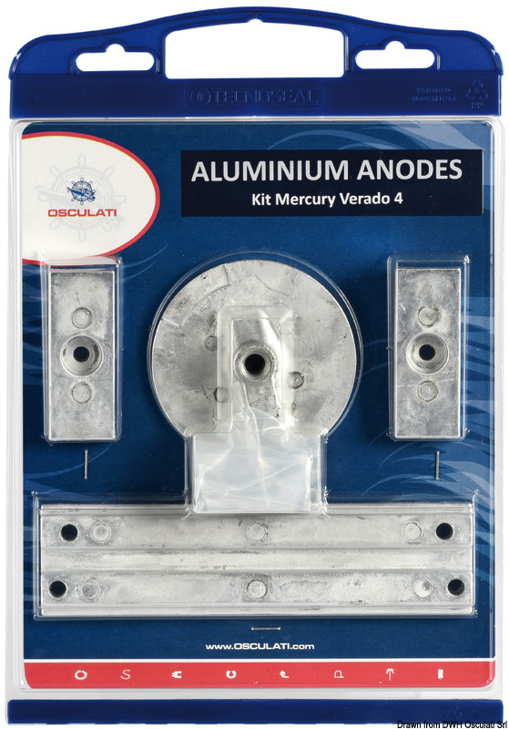 Anode kit for Mercury 4-pcs. zinc