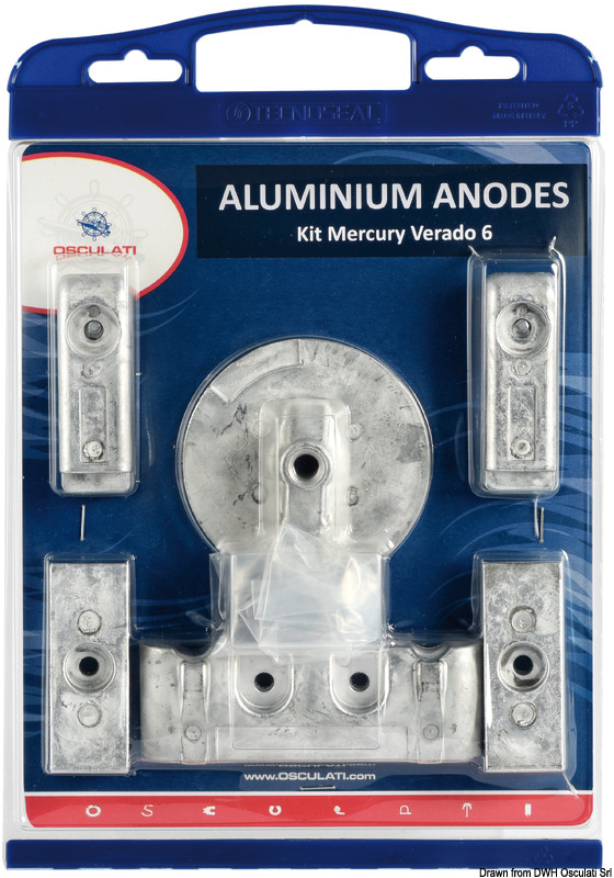 Anode kit for Verado 6 8-pcs. magnesium