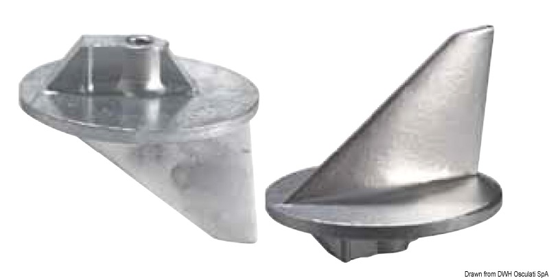 Short finn anode for Mercury 40-225 HP magnesium