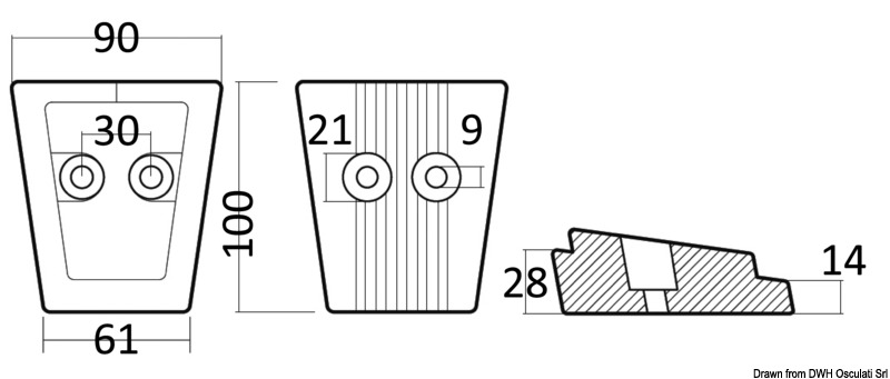 Magnesium leg anode Volvo SX/DPS