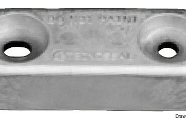 Aluminium oval Vetus type anode 25 mm 10.5 mm