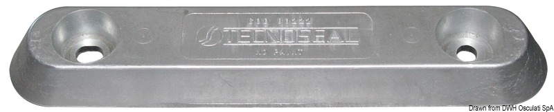 Aluminium oval Vetus type anode 900 g
