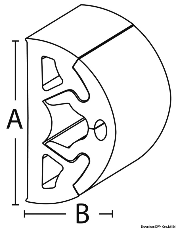 Realizzato in PVC. Composto da 2 parti ad incastro + profilo inox di fissaggio (solo 65 e 90). Montaggio a freddo.Bino 40 estremamente flessibile ed adatto a curvature accentuate sui due assi. Bino 65 e 90 fornisce una elevata protezione ed è consigliato per imbarcazioni pesanti, da lavoro, militari o dove la facilità di installazione è necessaria.
