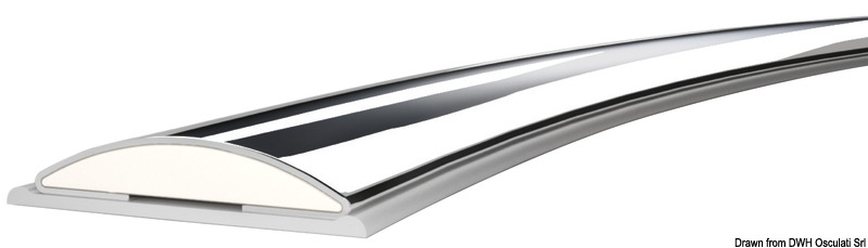 Profilo in acciaio inox AISI 316 riempito in PVC DURALENE. Si può applicare sia su base Standard che su base Slim. Barre da 3 m, da giuntare sempre con il suo coprigiunta.Vantaggi:- si può piegare facilmente;- leggero;- alta resistenza agli urti.