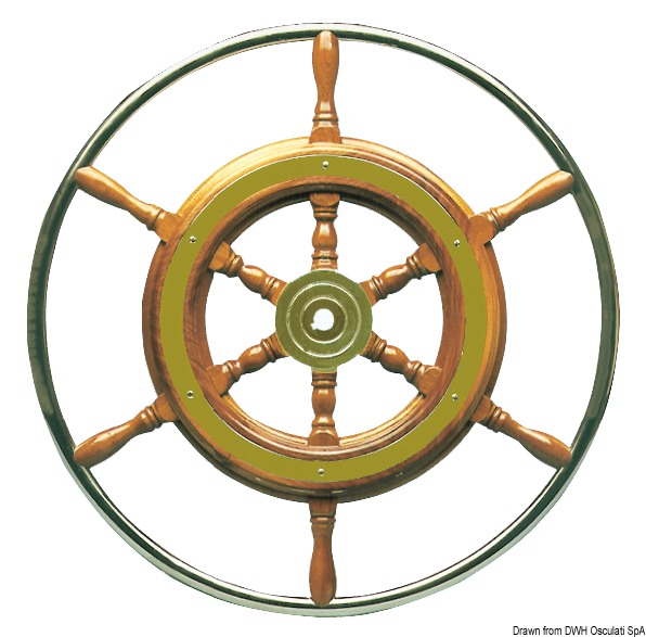 Caratteristiche costruttive come le ruote 45.160.xx. Il cerchio esterno é montato senza viti. Il mozzo e le fasce sono in ottone cromato. Complete di cono universale.