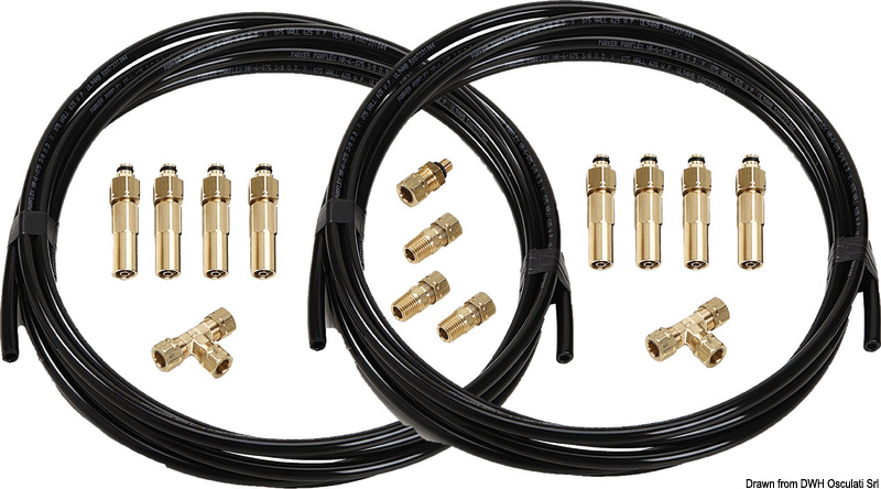 Kit composto da:- 14 raccordi;- 10 m tubo TU1/4 rinforzato;- 5 m tubo TU95.