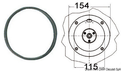 Flange f.hydraulic steering gear Ultraflex round