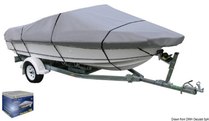 Adatti per: scafi; scafi pontati / semipontati con o senza parabrezza; scafi con consolle di guida centrale / laterale. Tessuto ATLAS da 220 g/m2 robusto, impermeabile, traspirante ed UV resistente. Può essere usato per traino su carrello stradale.Adatti per ricovero interno / esterno a lungo termine.