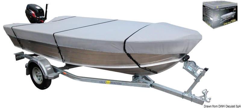 Accettano eventuali tientibene laterali fino a 150 mm di altezza. Fabbricati in poliestere ATLAS da 280 g/m2 impermeabile, traspirante ed UV resistente. Può essere usato per traino su carrello stradale.