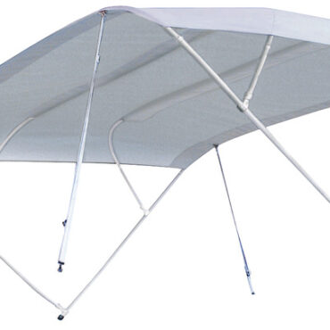 Struttura in alluminio verniciato bianco Ø 20 mm, munite di quattro archi smontabili, tessuto in poliestere PVC molto robusto.Fornite complete di custodia per poterle riporre piegate. Snodi in nylon.