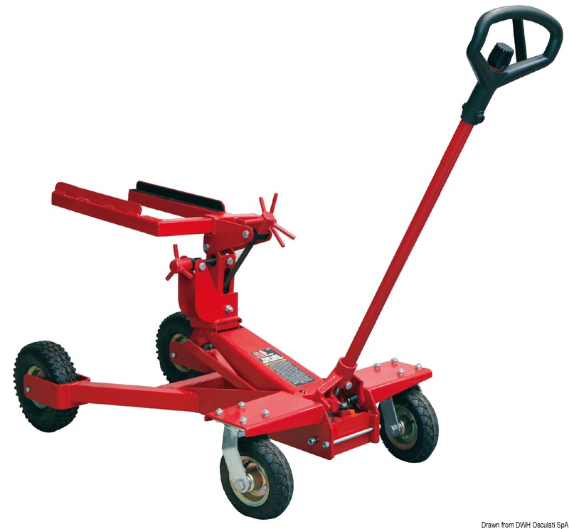 Carrello per assistenza ai piedi poppieri.Regolazione su 3 assi.Permette di allineare perfettamente il piede, velocizza il lavoro ed è possibile fare il montaggio con un solo operatore.
