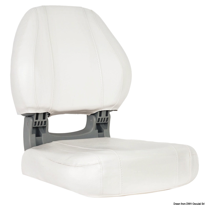 Schienale ribaltabile con blocco.Schiuma interna ad alta densità. Rivestimento UV resistente.Fori di fissaggio inferiori con interasse standard.