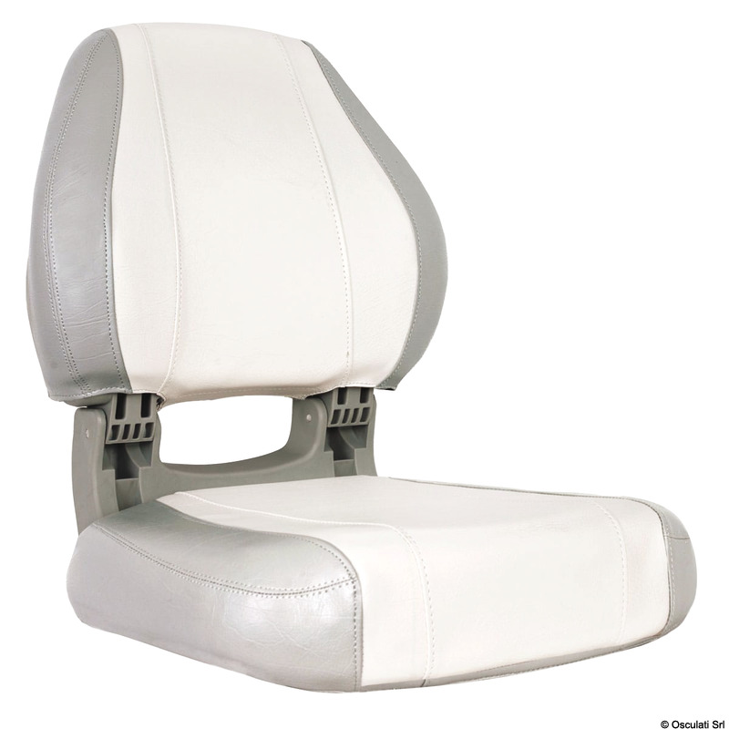 Schienale ribaltabile con blocco.Schiuma interna ad alta densità. Rivestimento UV resistente.Fori di fissaggio inferiori con interasse standard.