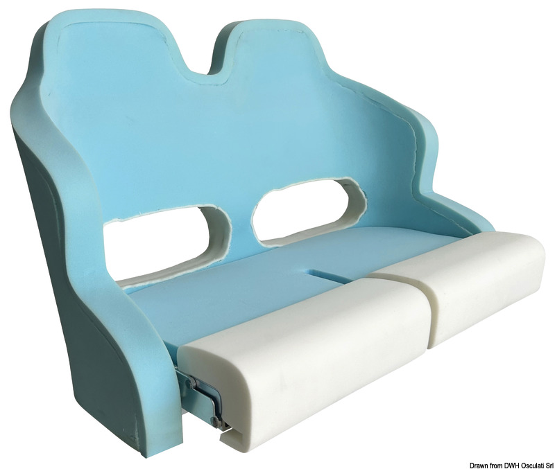 Anima in plastica stampata a rotazionale; imbottitura di schiuma espansa ad alta densità; foro su parte lombare. Si abbina con 48.410.02/12 stessa forma.Slitta di scorrimento 48.715.00 da acquistare separamente come OPTIONAL