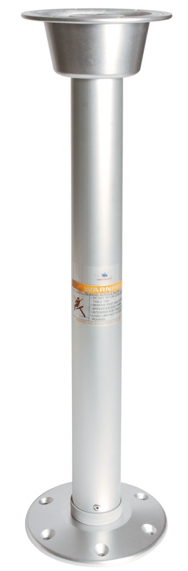 Fabbricate in alluminio anodizzato. La colonna si avvita sulla base con ingegnoso sistema "Thread lock" estremamente stabile. La base si fissa al pagliolo senza incasso, con una sporgenza di soli 20 mm.