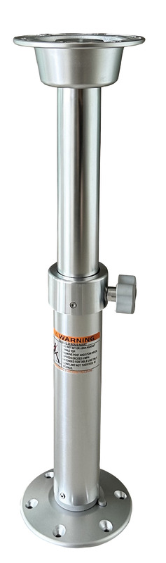 Fabbricate in alluminio anodizzato. La colonna si avvita sulla base con ingegnoso sistema "Thread lock" estremamente stabile. La base si fissa al pagliolo senza incasso, con una sporgenza di soli 20 mm.