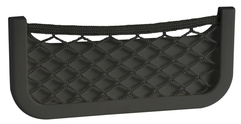 Telaio in ABS bianco, con rete elestica in nylon intrecciato. Dorso autoadesivo, oppure da fissare con 4 viti.