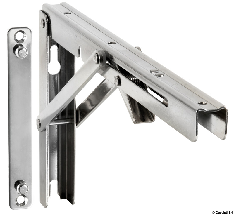 In acciaio inox lucidato, possono essere sfilati dal supporto a parete. Venduti a coppia. Carico max ammissibile 300 kg alla coppia.