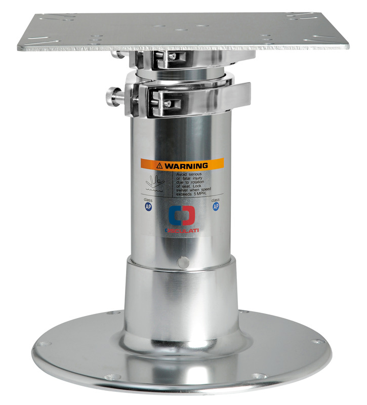 Fabbricata in alluminio lucidato a specchio ed anodizzato. Collari di fissaggio in acciaio inox che rendono la gamba molto stabile e robusta. Completa di molla a gas per la risalita. Non necessita di forare il pavimento per la discesa. Tri-telescopica.