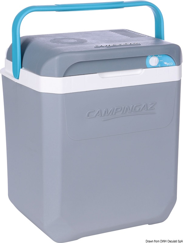 Coperchio con chiusura a clic e manico girevole. Superficie interna dotata di un trattamento antimicrobico che previene odori, muffe e la formazione di microbi. Raffredda fino a 20°C al di sotto della temperatura ambiente. Può contenere bottiglie da 1,5 litri. Alimentazione 12V/230V.