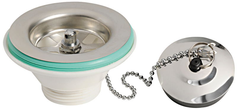 Acciaio inox + plastica, con tappo.