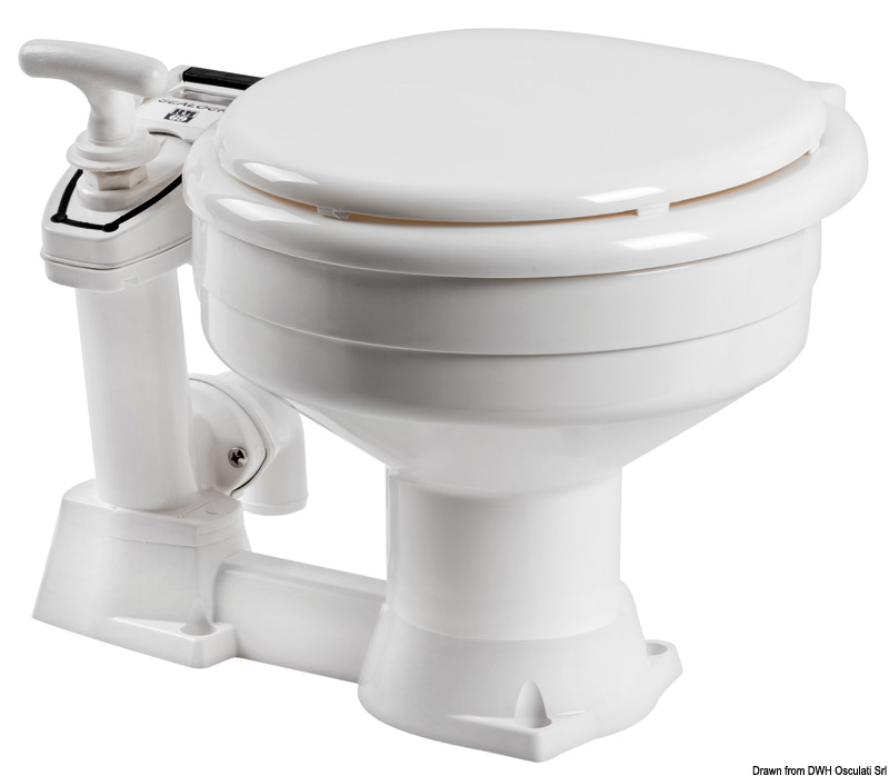 Realizzato completamente in ABS, molto compatto e leggerissimo.La pompa può essere montata a destra o a sinistra.Tubo d'entrata da 20 mm e d'uscita da 38 mm.Tazza montata a baionetta sulla base e facilmente smontabile per la pulizia.