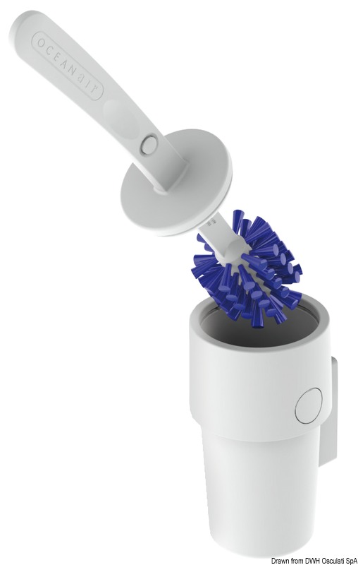 Il Brush & Stow è un'eccezionale scopino di pulizia.Specificatamente progettato per le esigenze dei bagni marini.Caratteristiche:• Fissaggio a muro.• Testa compatta, progettata per gabinetti marini.• Chiusura a scatto che evita la fuoriuscita degli odori.• Spazzola sostituibile, rilascio a bottone.• Entrata spazzola guidata.• Vaso interno facilmente removibile per operazioni di pulizia.• Discreto e compatto, perfetto per ogni bagno di qualsiasi taglia.