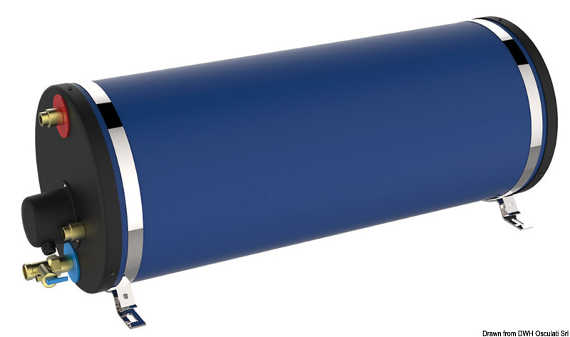 Funzionamento bivalente con scambiatore di calore o resistenza elettrica di 1250 W a 230 V. (a richiesta boiler con resistenza da 110V, per mercati USA). Isolamento spinto tra serbatoio e carcassa in poliuretano espanso, al fine di mantenere l’acqua in temperatura per almeno 123 ore. Scambiatore di calore surdimensionato che dà una resa pratica molto superiore a prodotti concorrenti di capacità doppia. Montaggio sia orizzontale che verticale. Valvola di sicurezza tarata a 4 bar, pressione collaudo 8 bar.Modello A) Con caldaia in vetro porcellanato e rivestimento esterno in alluminio. Protezione catodica con anodo in magnesio. Scambiatore di calore smaltato.Modello B) Con caldaia in acciaio inox AISI 316 e rivestimento esterno in alluminio similinox lucidato a specchio. Scambiatore di calore in acciaio inox. Completi di rubinetto di scarico frontale. Possibilità di montaggio sui tre assi.