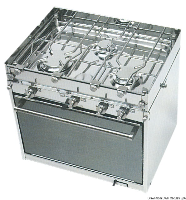 Prodotto di alta qualità e capace di prestazioni professionali.Caratteristiche: struttura in acciaio inox estremamente robusta; bloccapentole in acciaio inox massicci regolabili sia in larghezza che altezza; parafiamma laterali esportabili per una facile pulizia; cardano con sistema brevettato di regolazione; accensione pizoelettrica autonoma con pile AA.