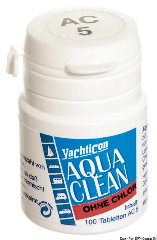 Utilizzato per il trattamento e la conservazione dell’acqua dolce nei serbatoi, ne previene la contaminazione fino a sei mesi.A base d’argento, privo di cloro o altre sostanze chimiche, è insapore e inodore. Adatto per acqua potabile e non potabile.È utilizzabile in serbatoi sia flessibili sia rigidi (in caso di serbatoi d’alluminio è preferibile utilizzare la versione liquida 52.193.00).