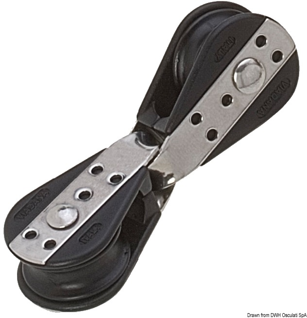 Carcassa in nylon nero più rinforzi in acciaio inox.