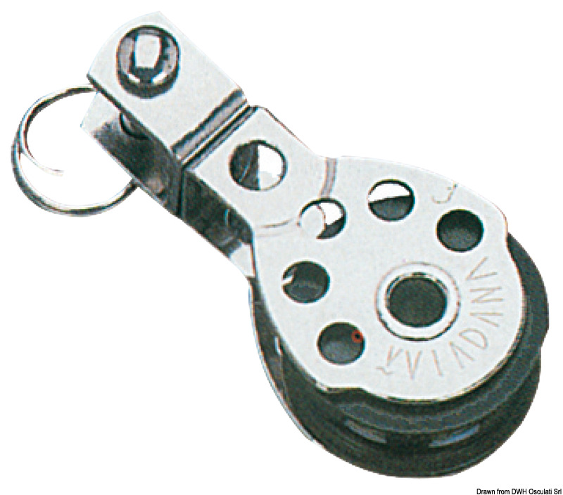 In acciaio inox con puleggia in nylon.