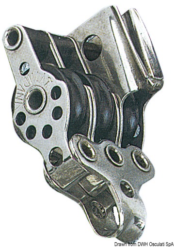 In acciaio inox con puleggia in nylon.