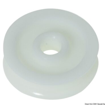 Delrin pulley 34 mm for lines Ø 12 mm white