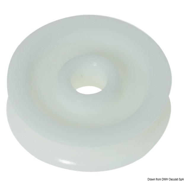 Delrin pulley 56 mm for lines Ø 12 mm white