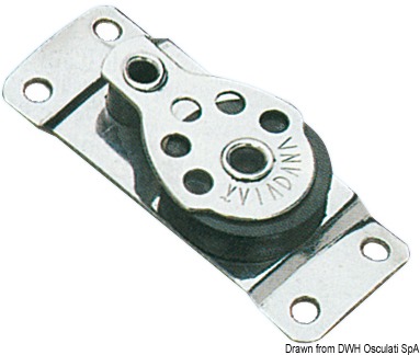In acciaio inox con puleggia in nylon.