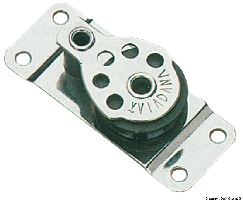 In acciaio inox con puleggia in nylon.