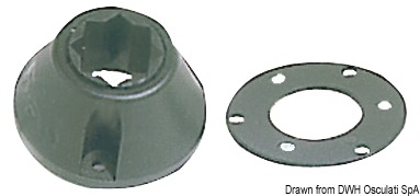 In nylon nero per maniglie winch. Si fissa con tre viti. Si usa al posto delle tasche in PVC.