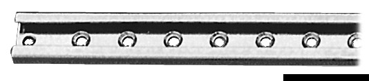 Rotaia in acciaio inox, con cursori inox e terminali in nylon.