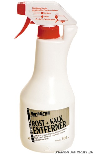 Rimuove facilmente e senza strofinare forti macchie di ruggine ed altro da gelcoat, metallo e vernice.Confezione da 500 ml.