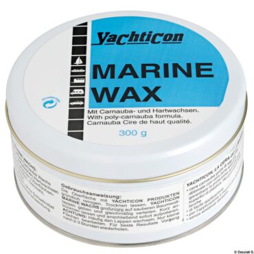 Cera carnauba di alta qualità miscelata con cere artificiali. Non abrasiva, protegge gelcoat e superfici verniciate. Contiene inibitori dei raggi UV.Confezione da 300 ml.