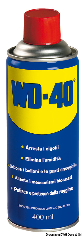 Prodotto multifunzione che protegge il metallo da ruggine e corrosione, penetra e lubrifica nelle parti bloccate, elimina e protegge dall’umidità qualsiasi superficie. Rimuove persino macchie di grasso, catrame e colla da qualunque superficie non porosa.