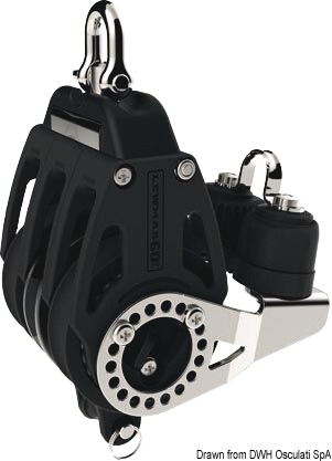 Control 60 triple block w/ratchet and cam cleat w/becket