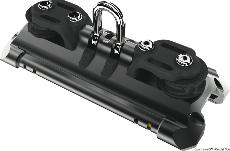 Mainsheet car size 2 w/shackle control line sheave