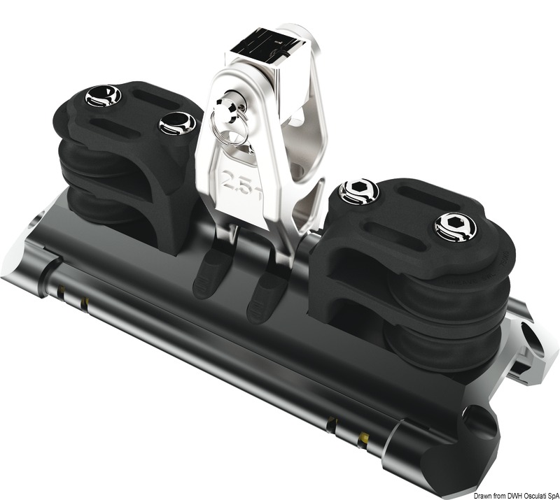 Mainsheet car bigger upstand double control sheave
