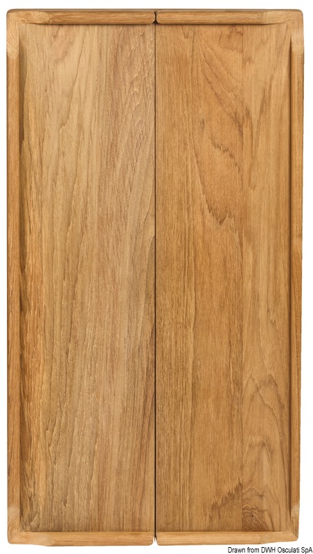 Pieghevole ed abbattibile (per renderlo abbattibile acquistare l'art. 71.240.10), in vero teak, ferramenta in AISI 316.Fornito senza bracci di supporto da ordinare a parte.