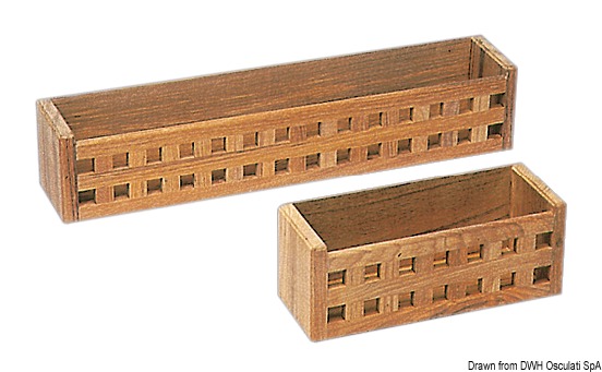 Multipurpose teak container 500x100x100 mm